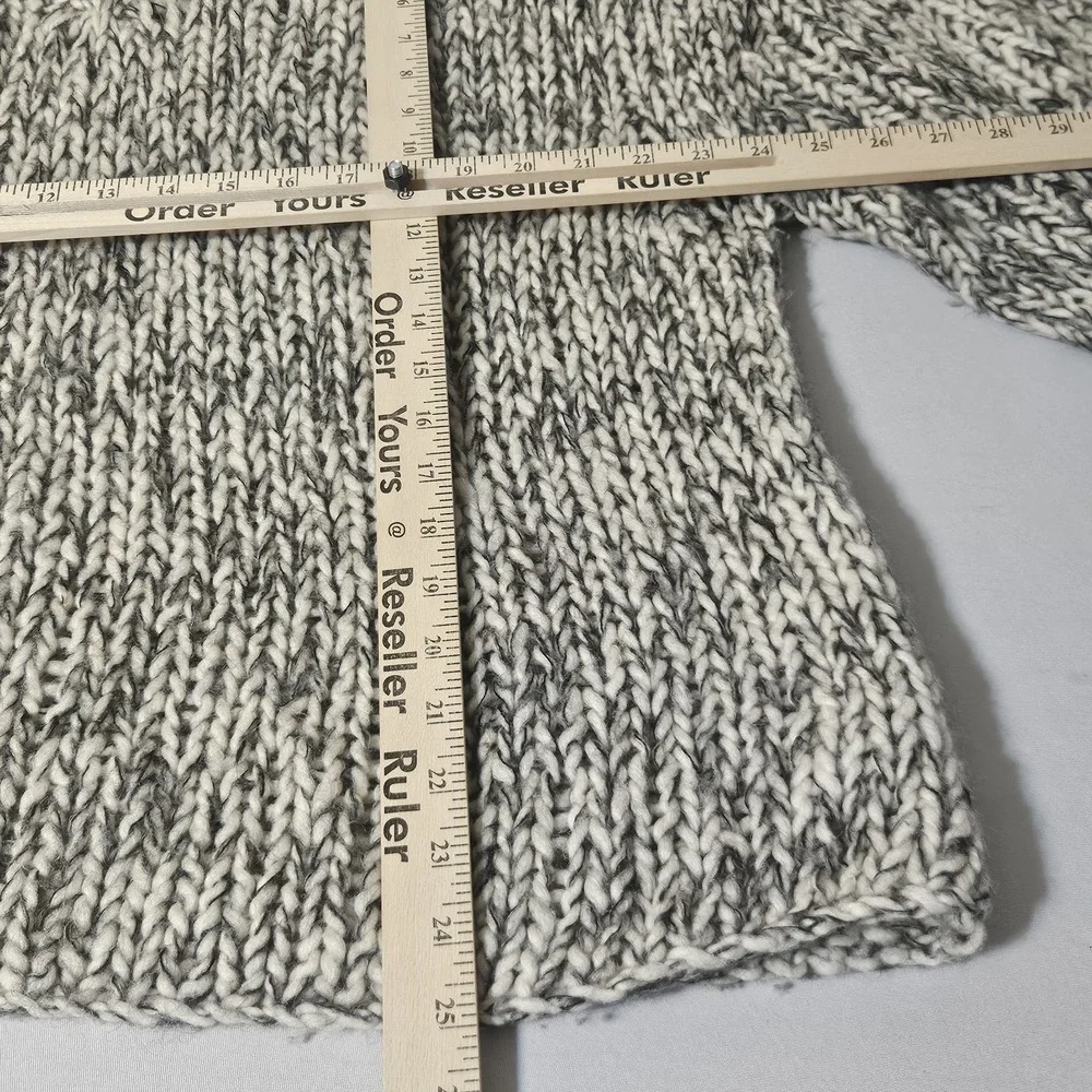 Eddie‎ Bauer Womens Wool V Neck Chunky Hand Knit Sweater XL Soft